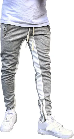 Cargo Pants for Men Big and Tall, Gym Athletic Running Track 5 Pocket Winter Sweat Pants Athletic Pants for Men Cargo