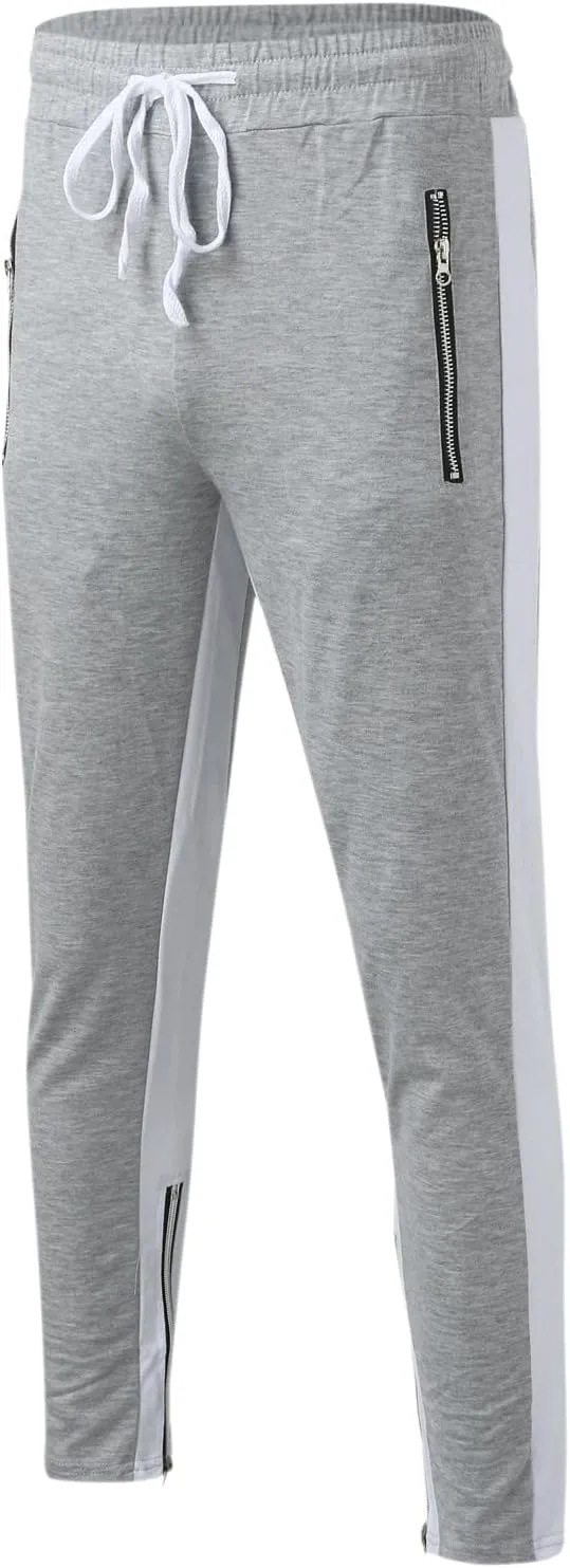 Cargo Pants for Men Big and Tall, Gym Athletic Running Track 5 Pocket Winter Sweat Pants Athletic Pants for Men Cargo