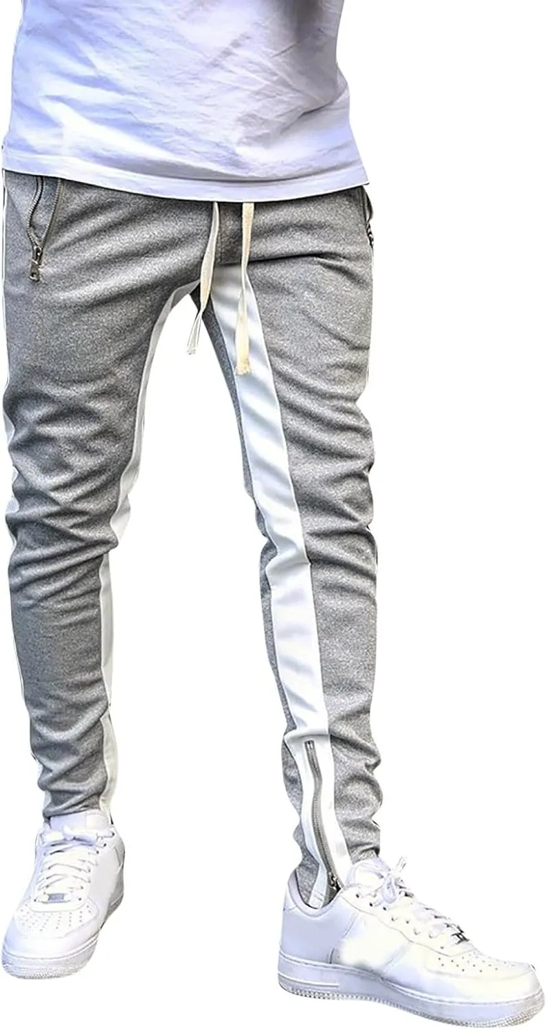 Cargo Pants for Men Big and Tall, Gym Athletic Running Track 5 Pocket Winter Sweat Pants Athletic Pants for Men Cargo