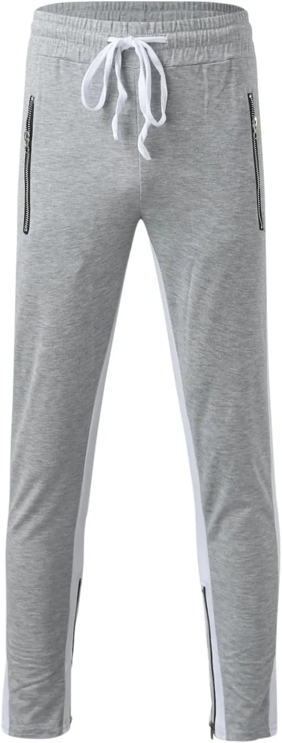 Cargo Pants for Men Big and Tall, Gym Athletic Running Track 5 Pocket Winter Sweat Pants Athletic Pants for Men Cargo