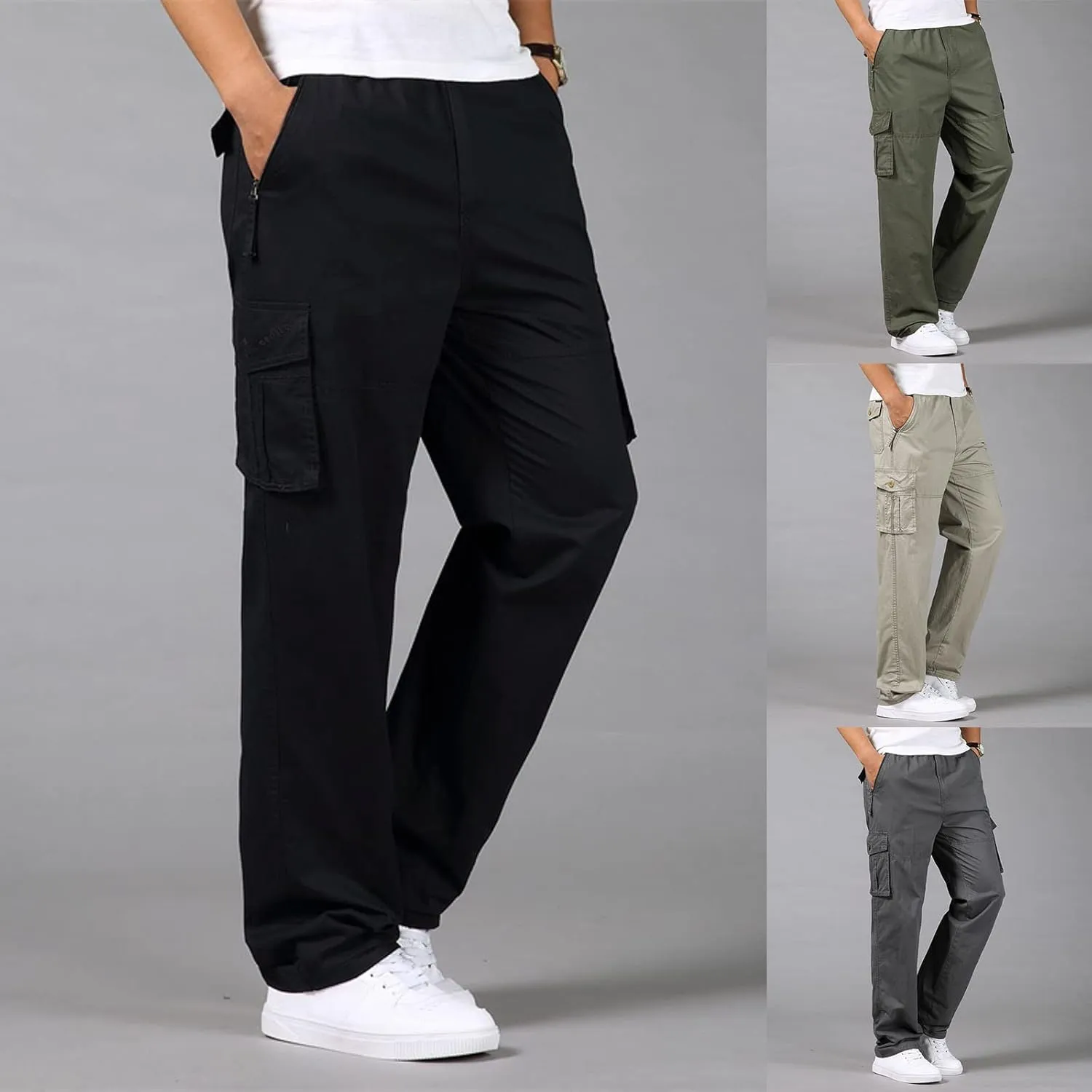 Cargo Pants for Men Joggers Casual Loose Fit Baggy Athletic Jogger Pants with Pockets Sweatpants for Men Men's Active