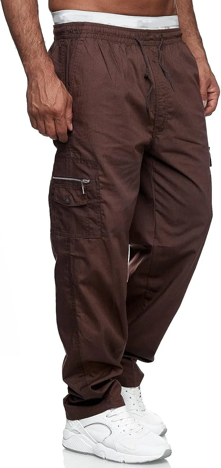 Cargo Pants for Men Work Pockets Mens Sweatpants Slim Fit Sports Active Joggers for Men Elastic Waist Mens Sweatpants
