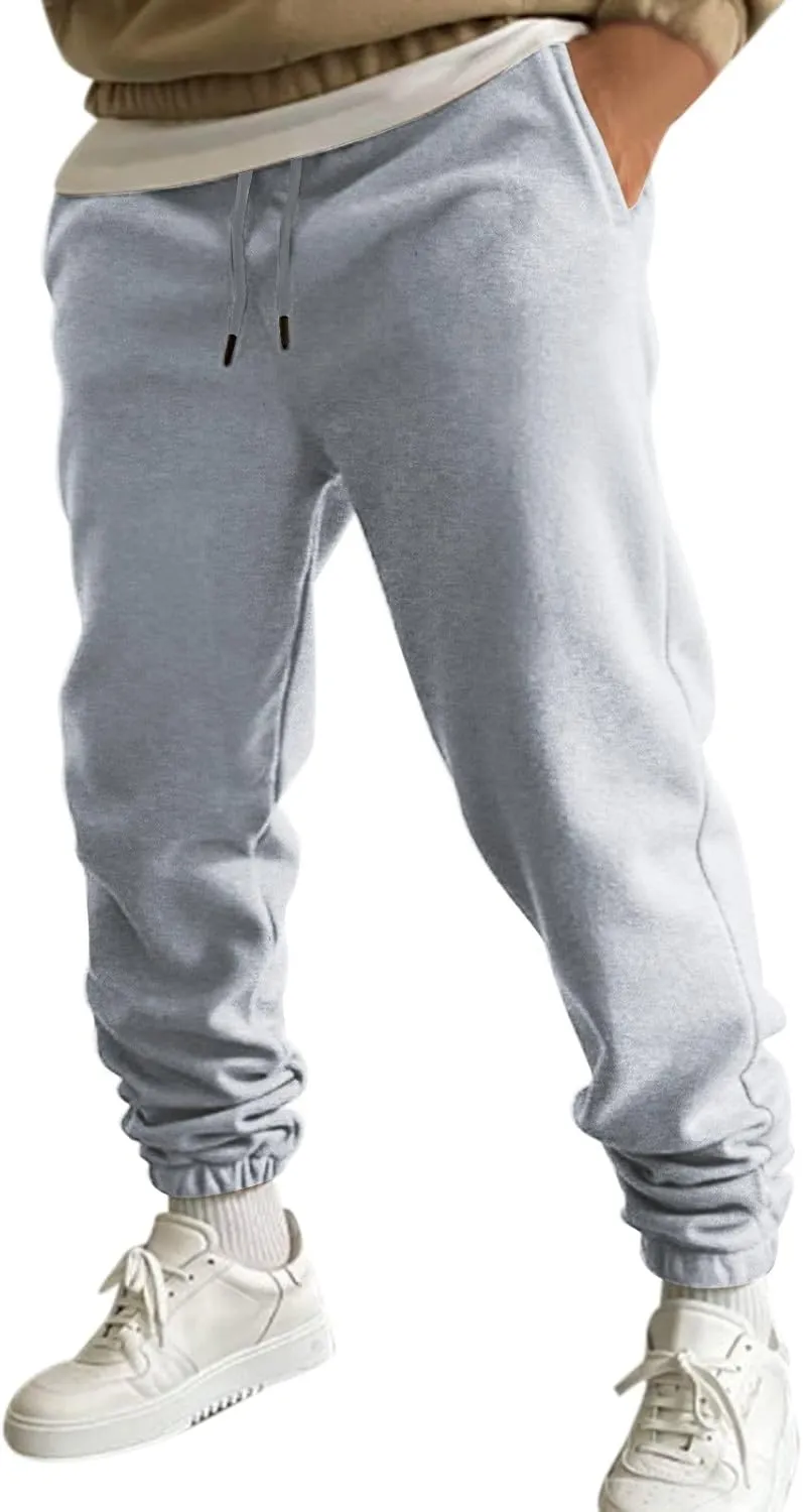 Cargo Trousers for Men Bottom Cargo Pants Elastic Waist Drawstring Baggy Joggers Mens Heavyweight Fleece Sweatpants
