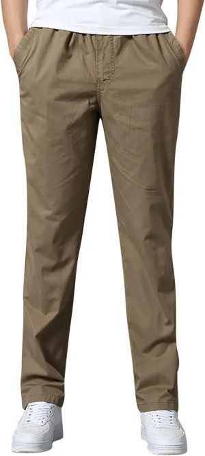 Cargo Trousers for Men Pant 2023 Men's Heavyweight Cargo Fleece Sweatpants Stretch Elastic Waist Jogger Sports Pants