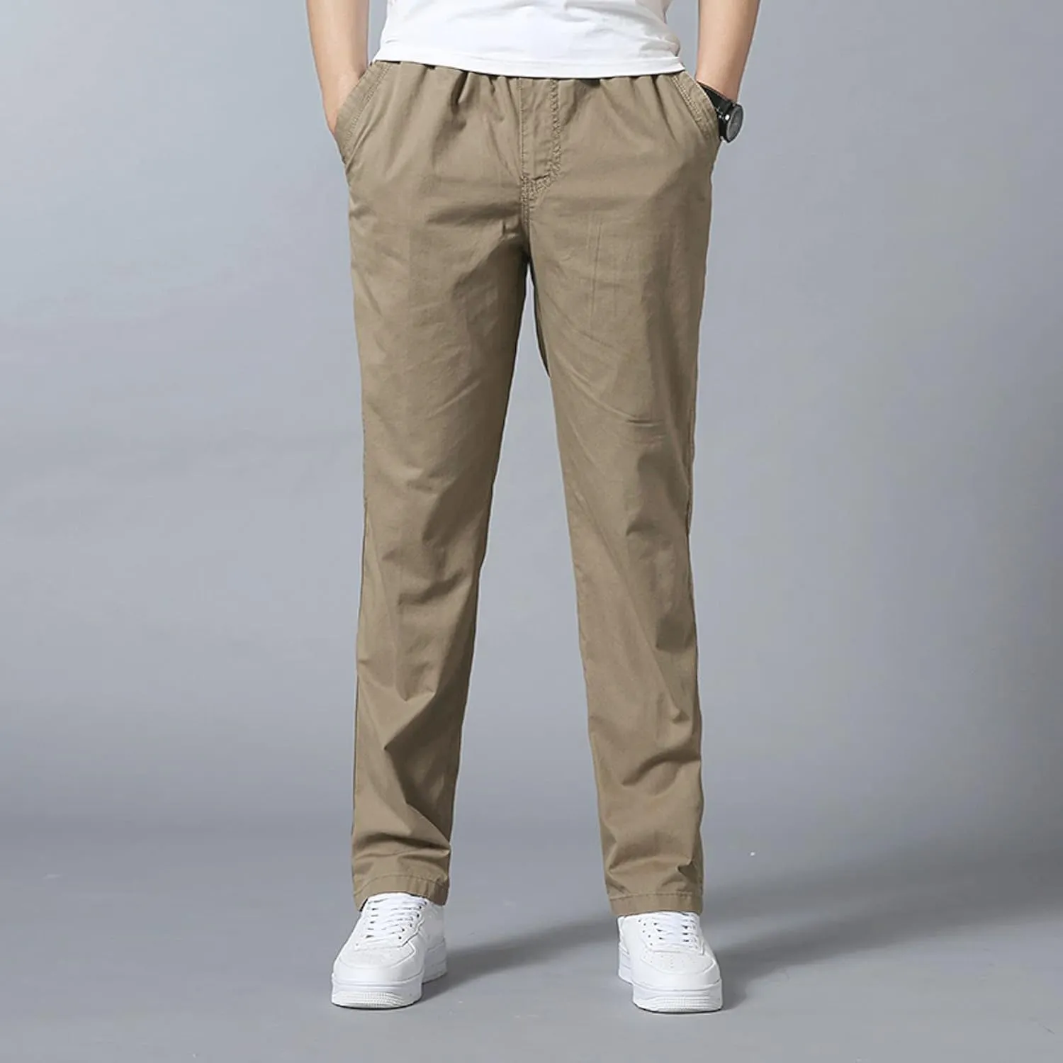 Cargo Trousers for Men Pant 2023 Men's Heavyweight Cargo Fleece Sweatpants Stretch Elastic Waist Jogger Sports Pants