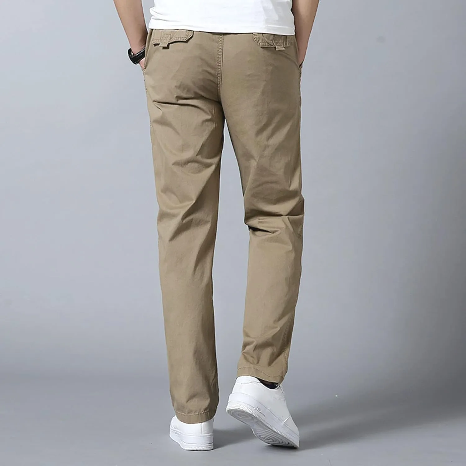 Cargo Trousers for Men Pant 2023 Men's Heavyweight Cargo Fleece Sweatpants Stretch Elastic Waist Jogger Sports Pants