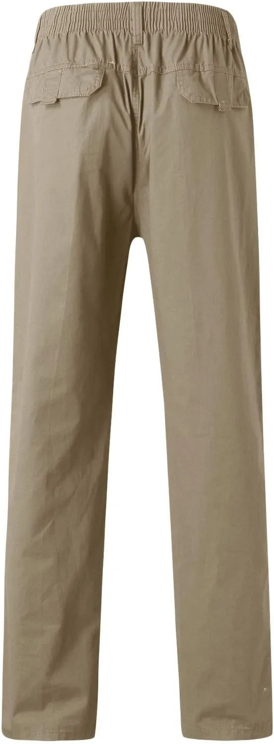 Cargo Trousers for Men Pant 2023 Men's Heavyweight Cargo Fleece Sweatpants Stretch Elastic Waist Jogger Sports Pants