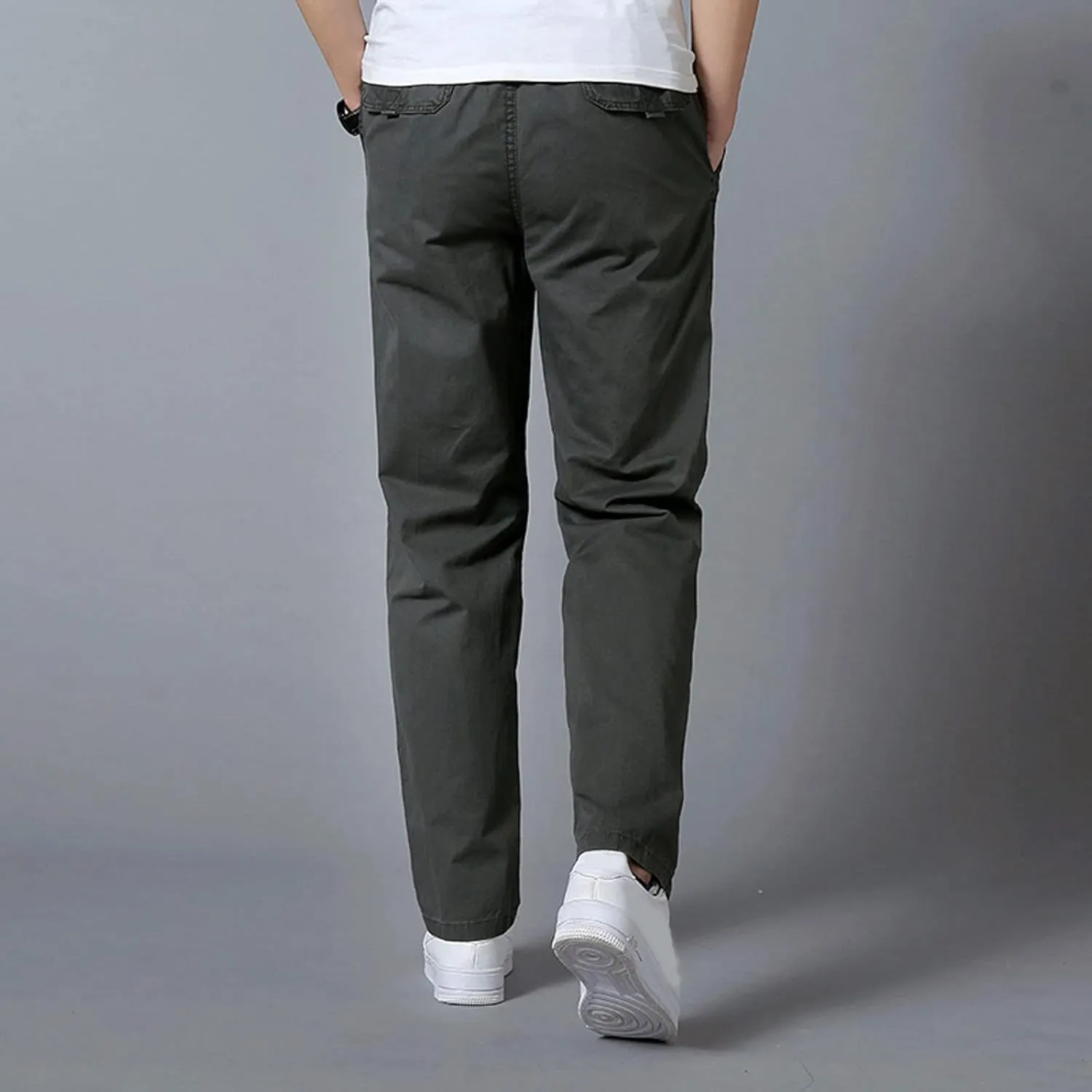 Cargo Trousers for Men Pant 2023 Men's Heavyweight Cargo Fleece Sweatpants Stretch Elastic Waist Jogger Sports Pants