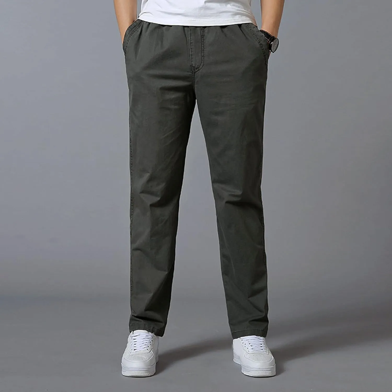 Cargo Trousers for Men Pant 2023 Men's Heavyweight Cargo Fleece Sweatpants Stretch Elastic Waist Jogger Sports Pants