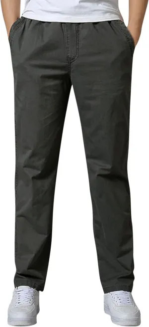 Cargo Trousers for Men Pant 2023 Men's Heavyweight Cargo Fleece Sweatpants Stretch Elastic Waist Jogger Sports Pants