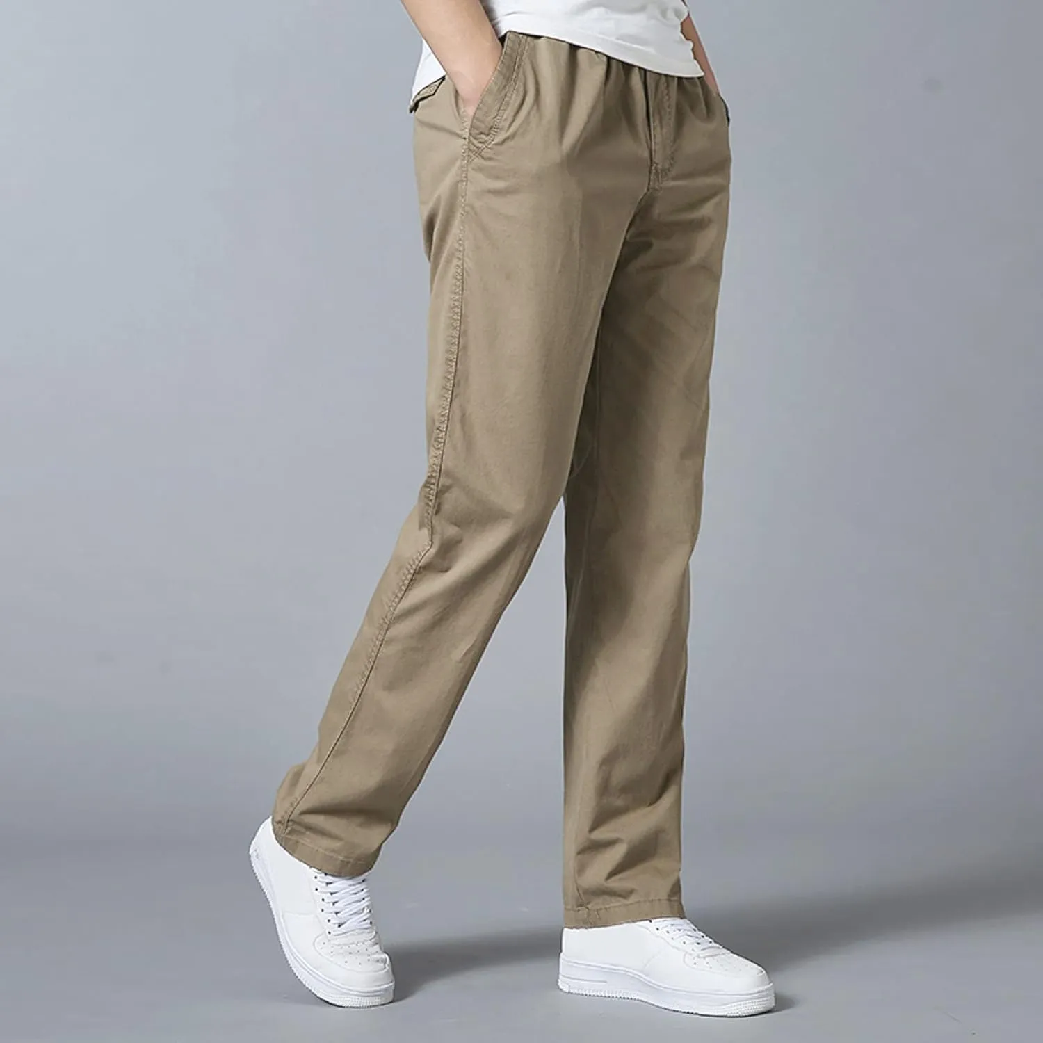 Cargo Trousers for Men Pant 2023 Men's Heavyweight Cargo Fleece Sweatpants Stretch Elastic Waist Jogger Sports Pants