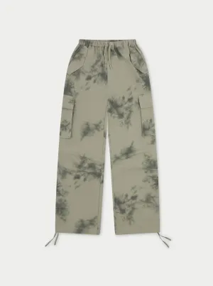 DRAPED CAMO OVERSIZED CARGOS - BEIGE