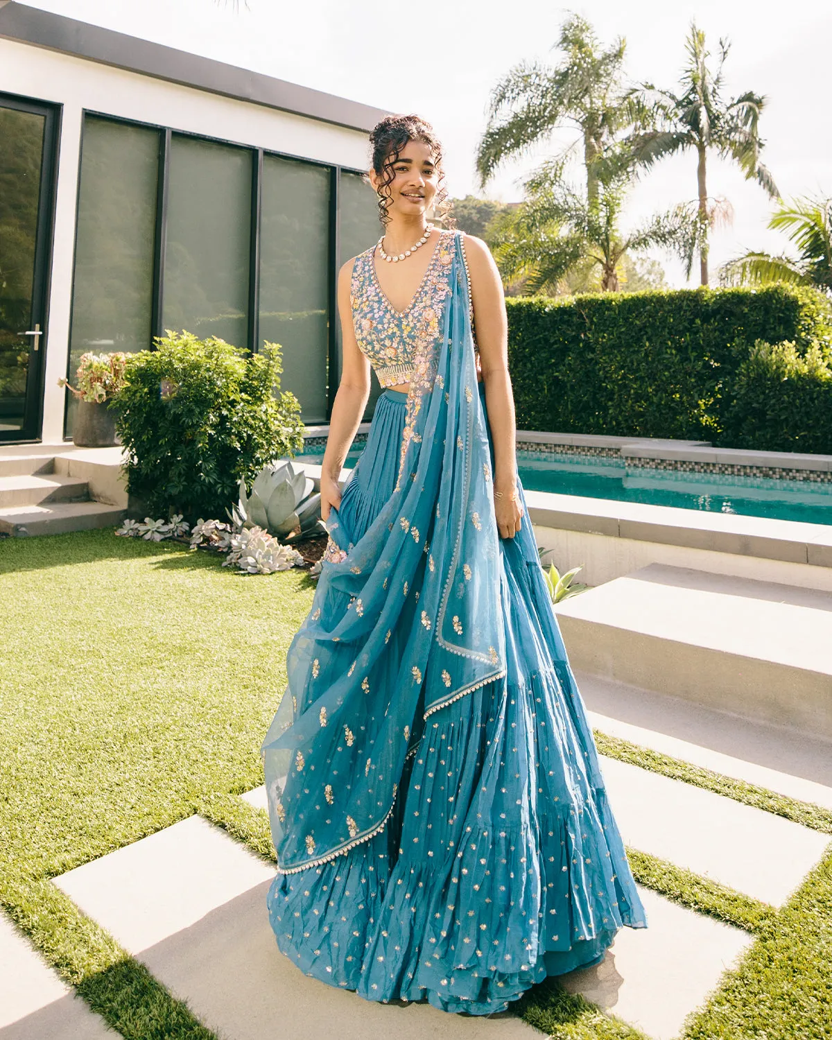 Maternity Ivory Meadow Lehenga