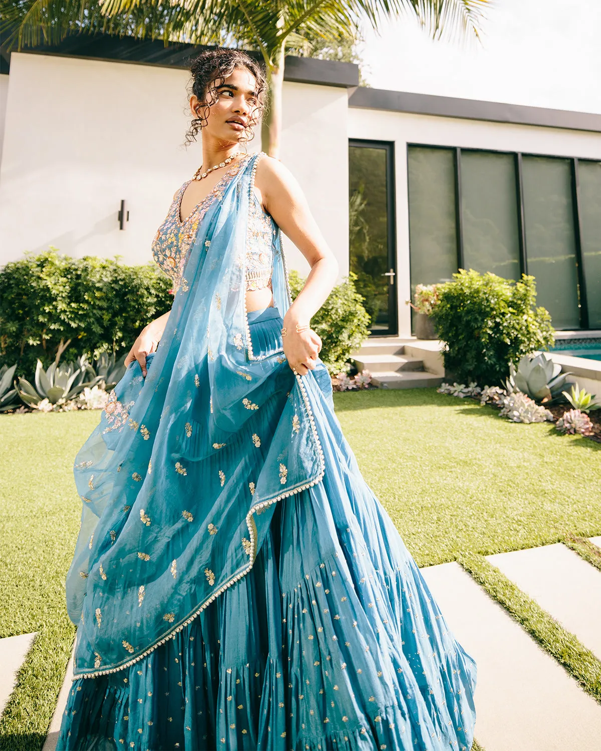 Maternity Ivory Meadow Lehenga