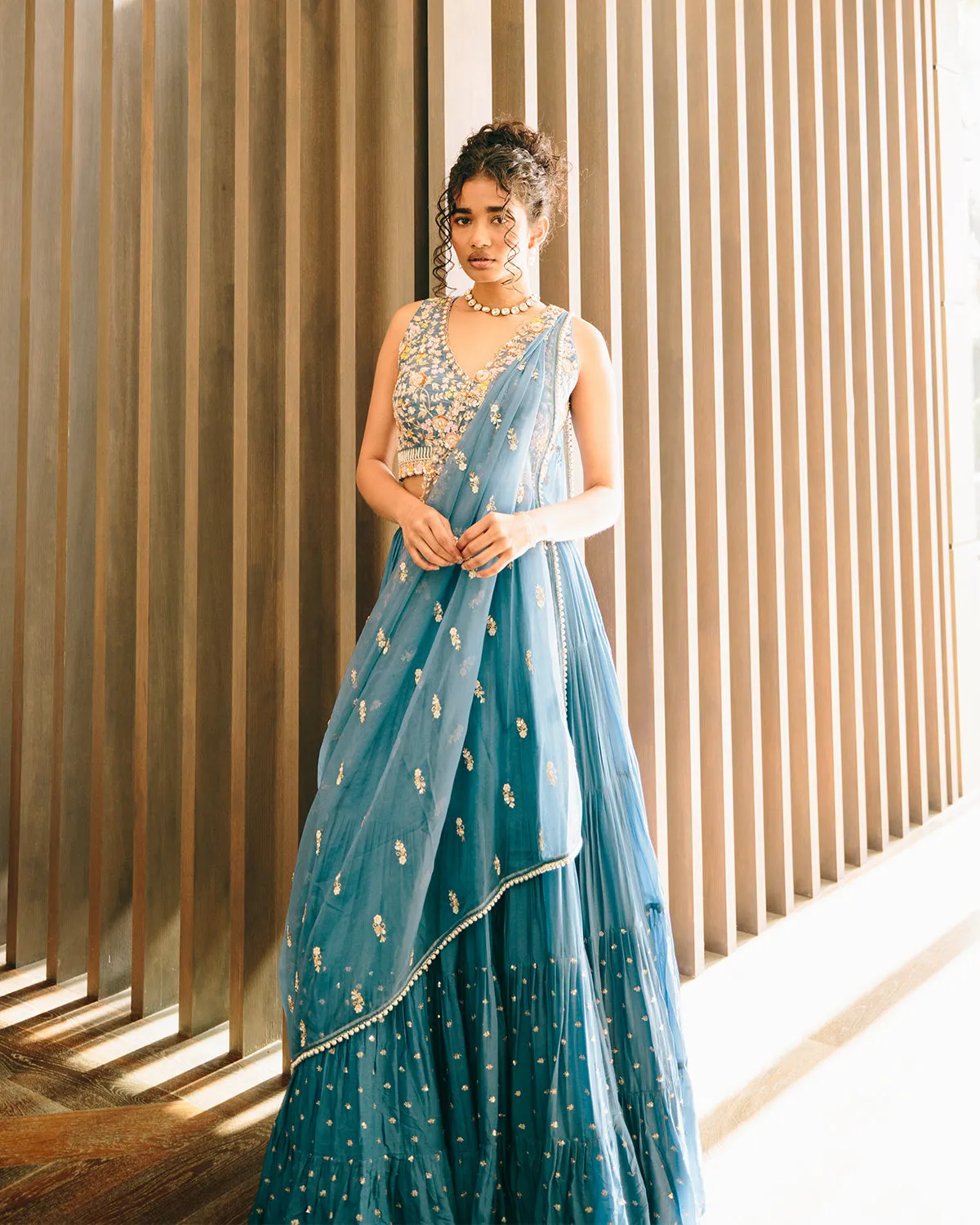 Maternity Ivory Meadow Lehenga