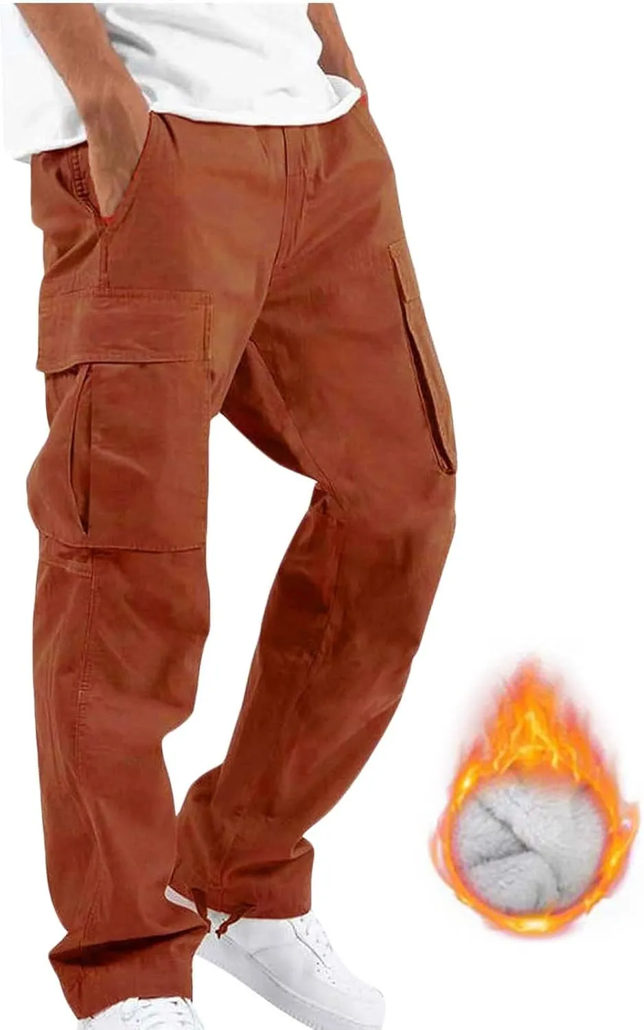 Mens Sweatpants with Pockets with Pockets Fleece Cargo Sweatpants Streetwear Hip Hop Pants Cargo Pants Joggers Casual