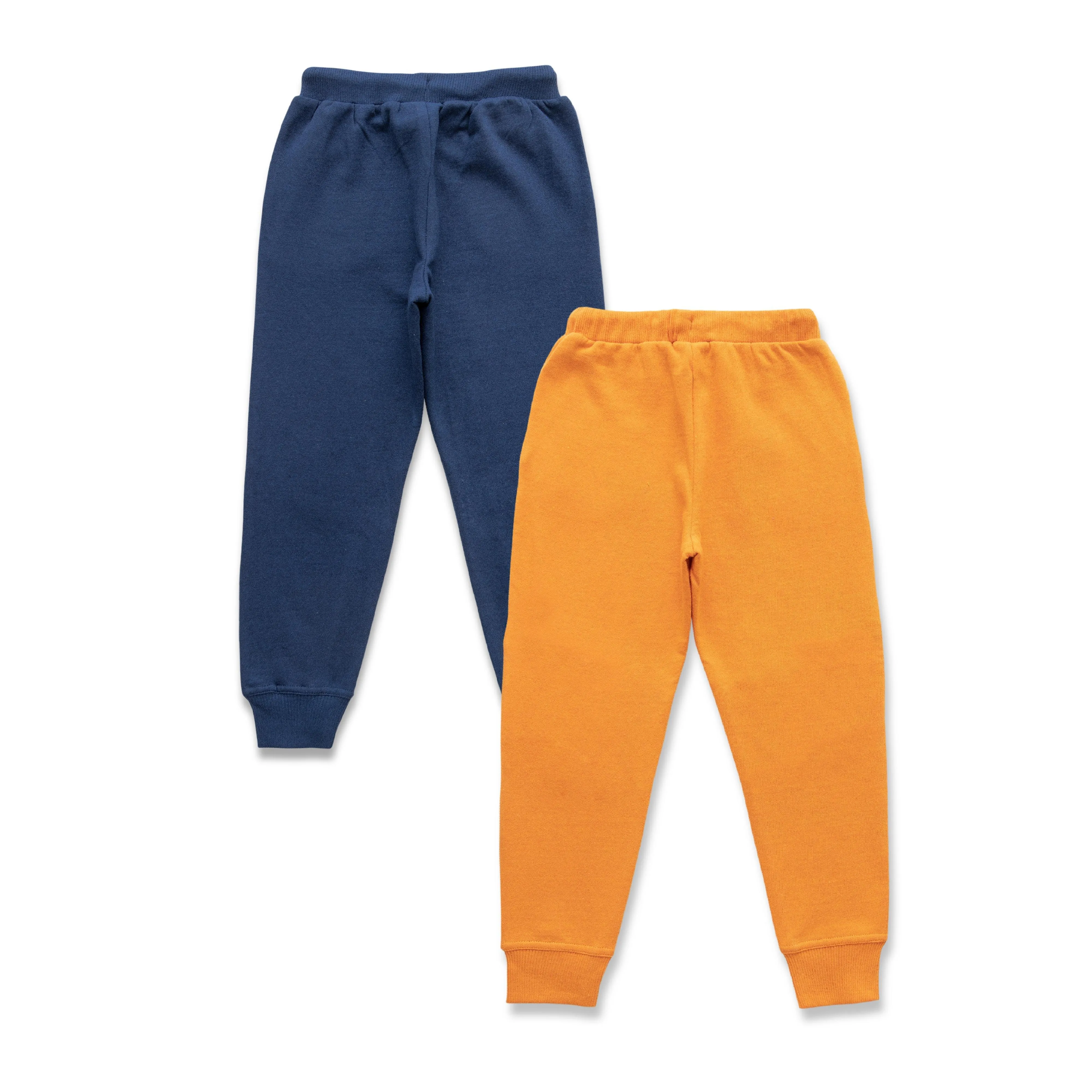 "Boys' Colorblock Jogger Pants  2-Pack, Navy & Mustard with Quilted and Contrast Panel Details"
