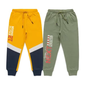 "Boys' Jogger Pants  Pack of 2, Sporty 'Next Generation' & 'Athletic Division' Prints, Cotton Blend"