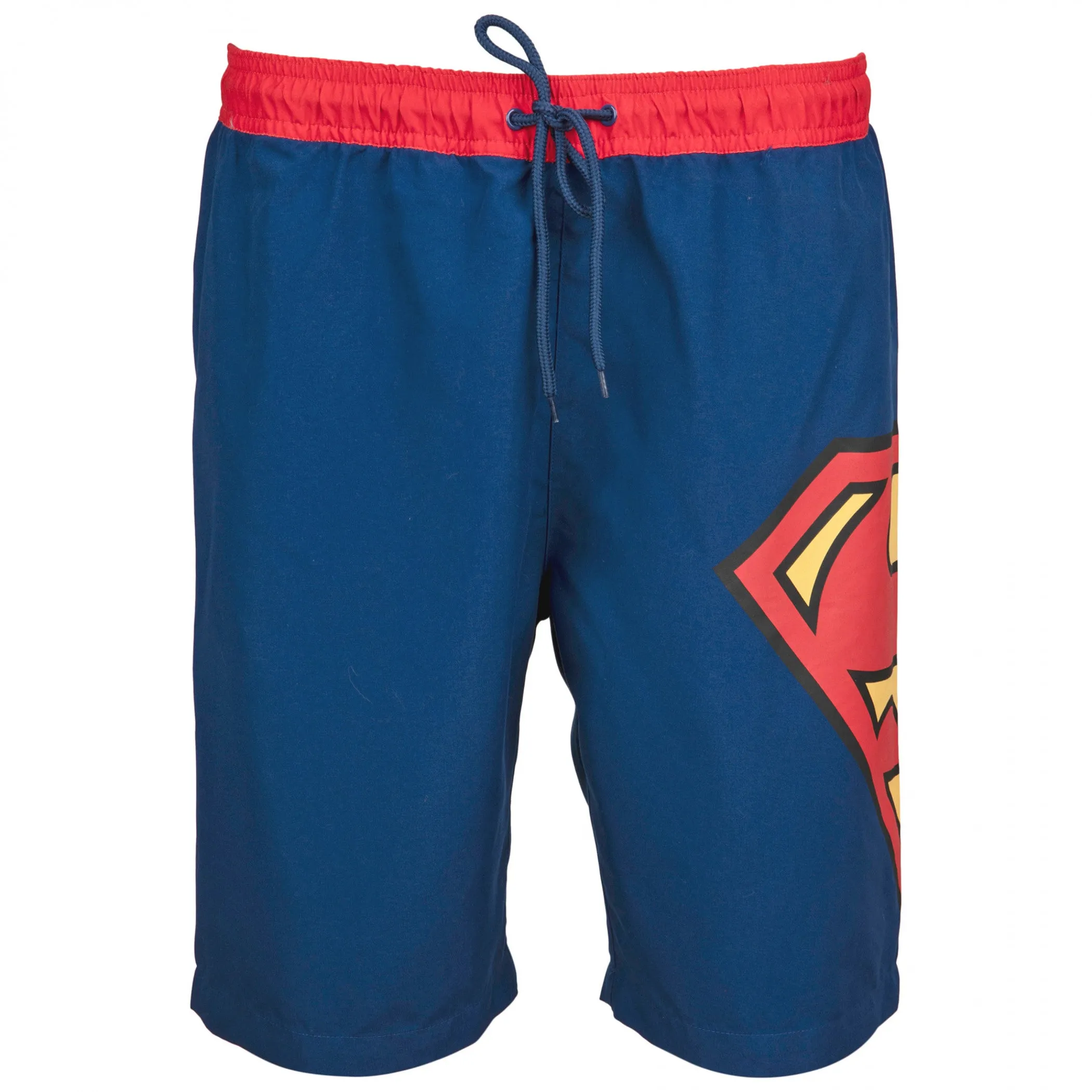 Superman Symbol Blue with Red Waistband Board Shorts