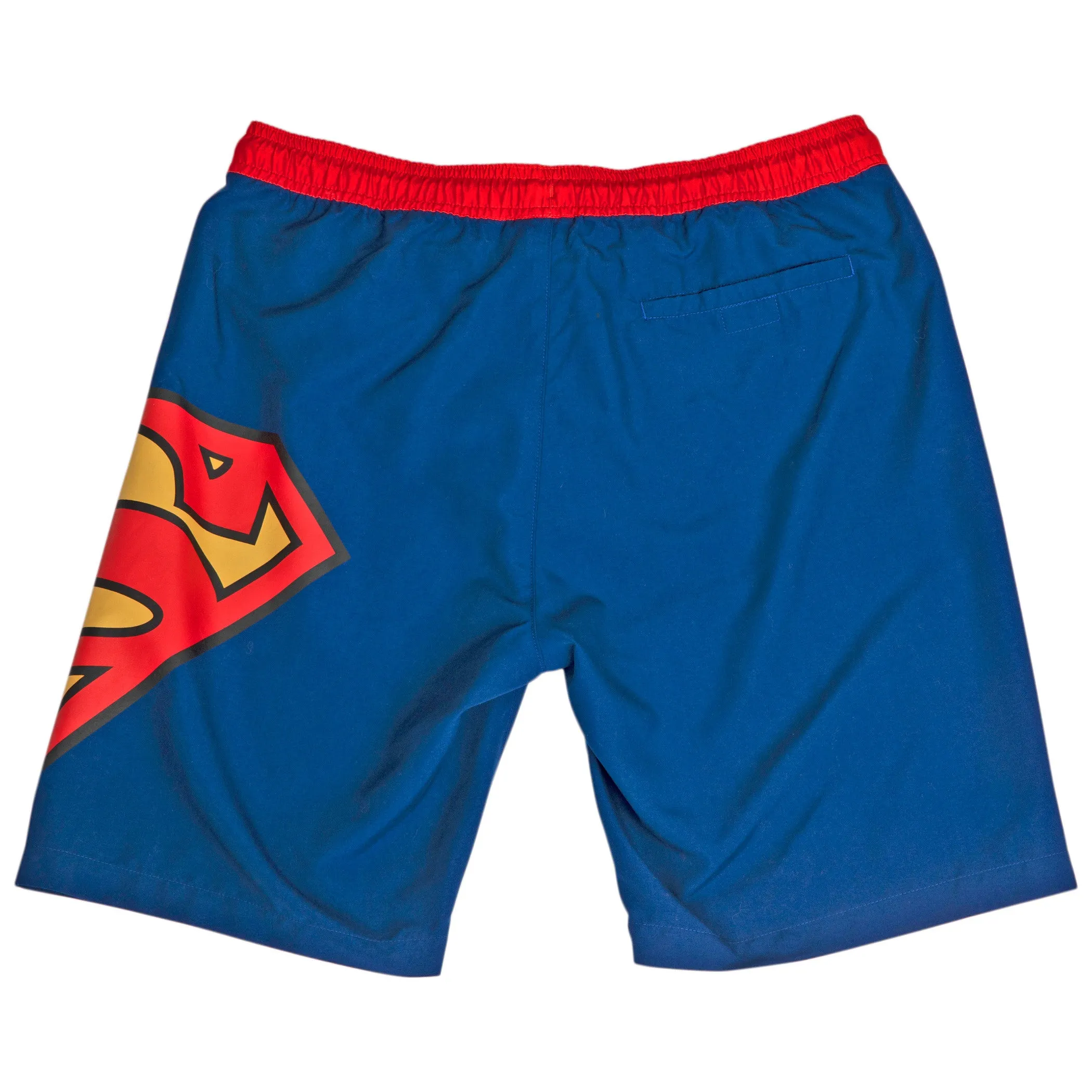 Superman Symbol Blue with Red Waistband Board Shorts