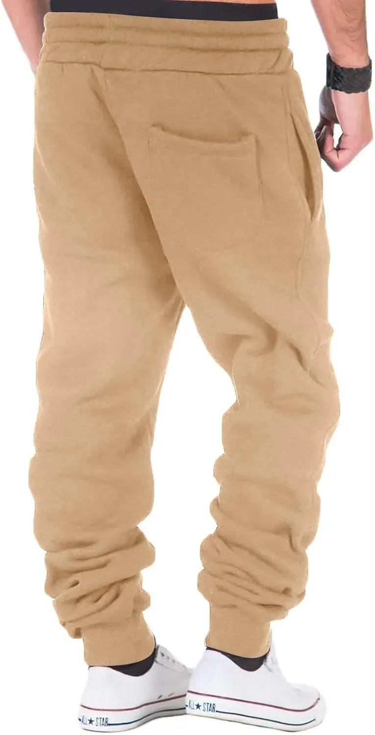 Sweatpants for Men with Pockets Pants Fitness Sports Trousers Men's Cargo Pants Big and Tall Men's Elastic Waist Work