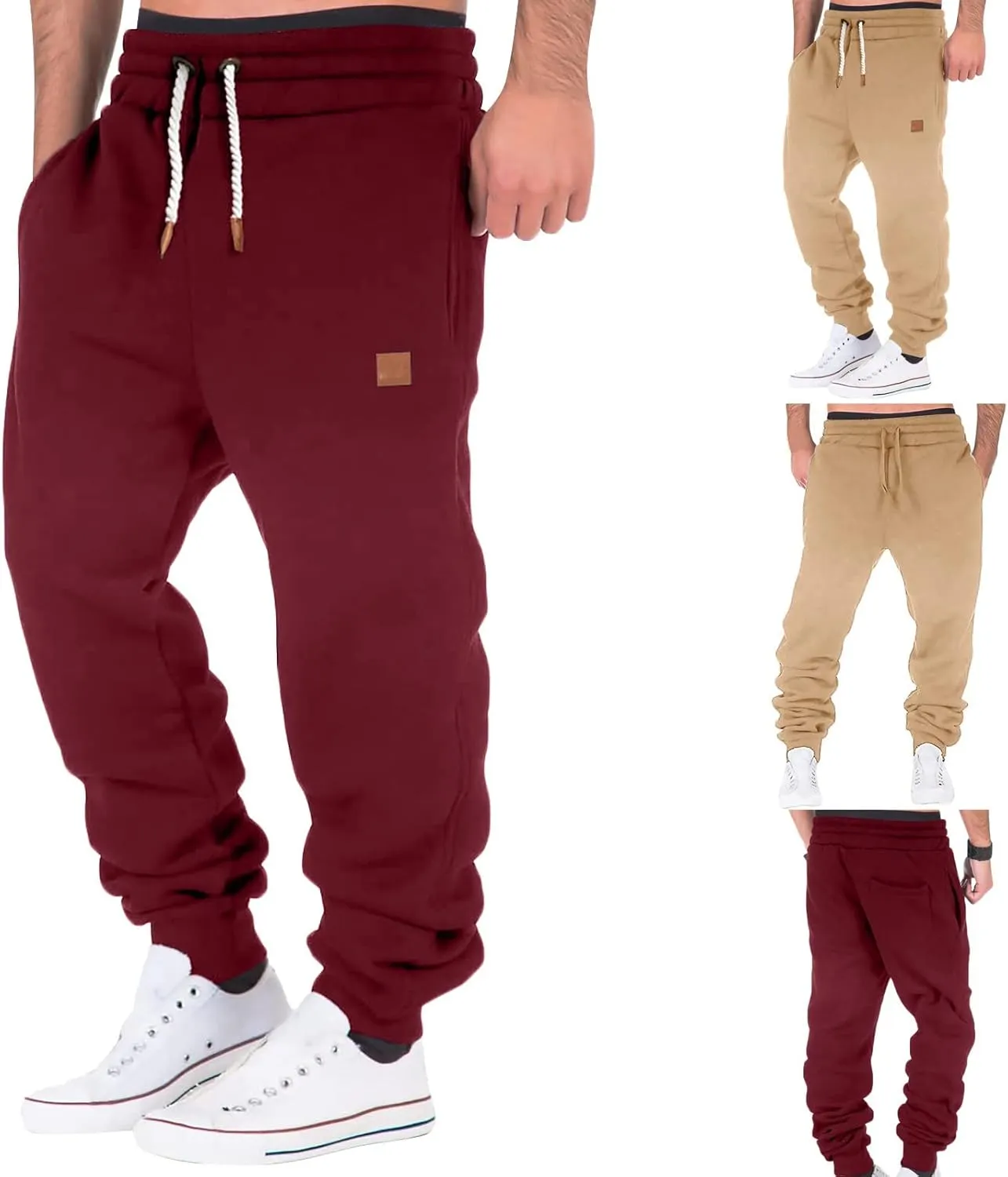 Sweatpants for Men with Pockets Pants Fitness Sports Trousers Men's Cargo Pants Big and Tall Men's Elastic Waist Work